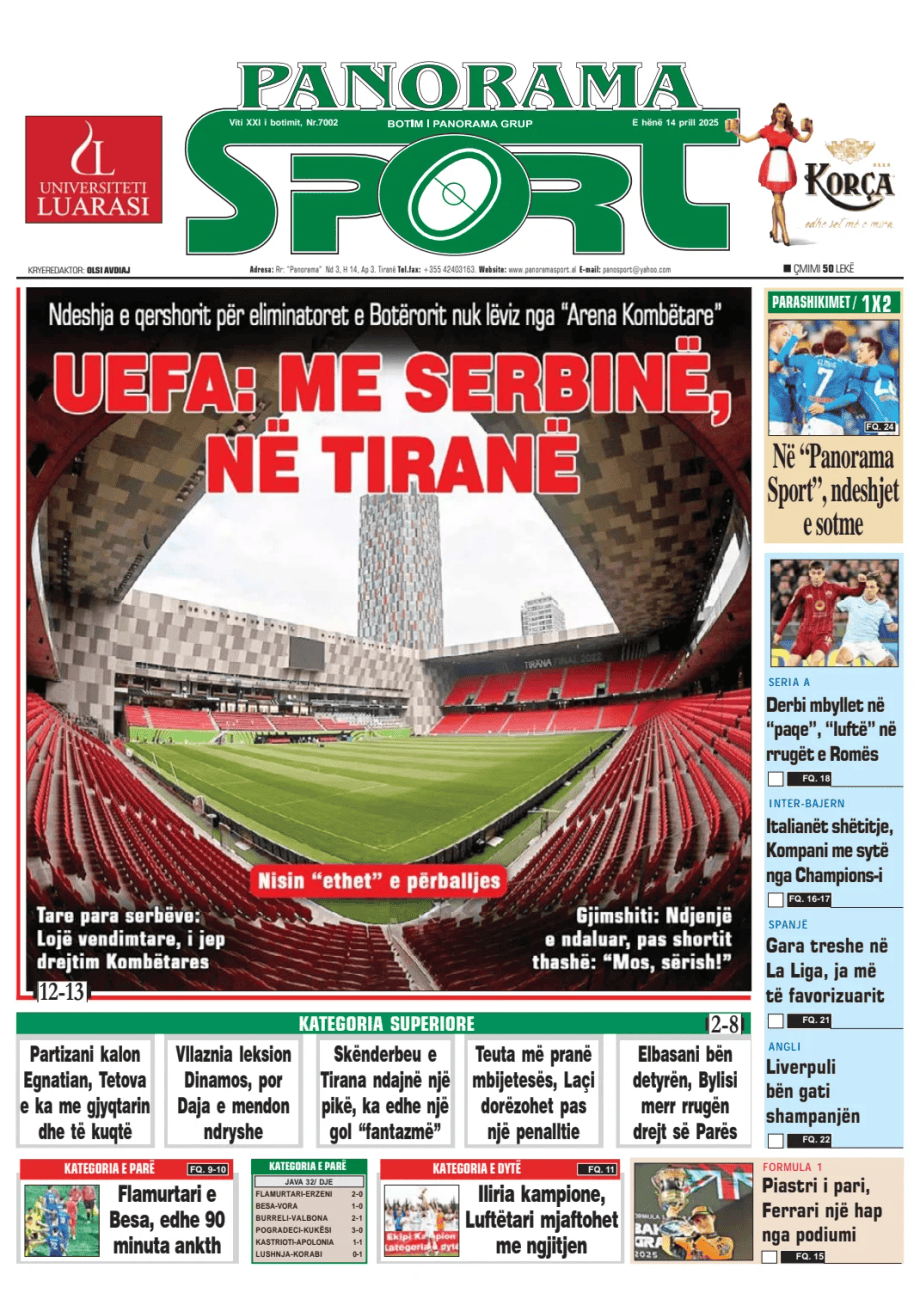 Prima-pagina-Panorama Sport-oggi-edizione-di-oggi-20250414